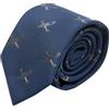 King & Priory Cravatta blu navy ricamata con aereo da caccia Hurricane, Blu, Taglia unica