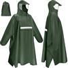 Faneam Impermeabile Poncho Antipioggia Uomo Poncho Antipioggia Donna Riutilizzabile Poncho da Pioggia con Strisce Riflettenti Poncho Impermeabile per Bicicletta, Trekking, Pesca(Verde)