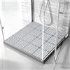 Lurowo Tappetino da doccia antiscivolo 60x60cm, sottovasca con ventose per doccia o vasca da bagno, tappetino antiscivolo pieghevole e tagliabile per doccia (Grigio chiaro, 60 x 60 cm)