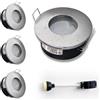 Sweier - Faretti da incasso impermeabili in nichel satinato GU10, IP65, LED per bagno, non include lampadina, downlight rotondi per soffitto doccia, taglio 68mm/2.68in, confezione da 4