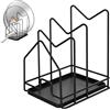 burkfeeg Porta Coperchi Pentole Salvaspazio, Porta Coperchi, Portacoperchi Da Cucina, Porta Padelle, Portacoperchi, Nero, 1pezzo