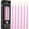 DECO EXPRESS Candele Lunghe Spirale, Set da 6 Candele Antigoccia Contorte, Lunga Durata, Non Profumato per Decorazione Casa, San Valentino, Festa della Mamma (Rose Oro, Set da 6)