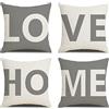 MYCDXE Federe Confezione da 4 45x45cm Copricuscini Decorativi Federe per Cuscini Cotone Biancheria Quadrate per Cuscino per Divano Sedia Letto Auto Sedia Grigio