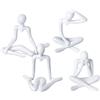 JSTHHTT Set Di 4 Scultura Bianca, Scultura Astratta, Decorazione per La Casa, Sculture Astratte, Scultura Decorativa, Moderna e Minimalista, Statua Pensatore Seduto, per Casa, Ufficio, Soggiorno