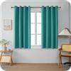 GIRASOLE HOME Coppia Tende Barbados Termiche 100% Oscuranti 2 Pannelli da 140x150cm con Occhielli, Verde Acqua