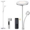 Modlicht 35W Lampada da terra LED Nichel, 4200lm Piantane da Salotto con Telecomando & Controllo Touch, 3000-6000K Piantana Lampada da Terra 1H Timer, Lampade da Pavimento per Camera da Letto, Ufficio