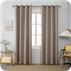 GIRASOLE HOME Coppia Tende Barbados Termiche 100% Oscuranti 2 Pannelli da 140x200cm con Occhielli, Marroncino