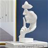 Tissting Statua del Pensatore, Scultura Astratta Moderna in Poliresina Decorativa con Volto Spezzato, Design Creativo 27x10 cm per Decorazione Soggiorno Studio Ufficio