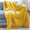 LumiSyne Coperta a Maglia Sfrangiata Tinta Unita Plaid Calda Coperte In Maglia Copriletto a Maglia Coperta Da Tiro Adatto Per Letto o Divano 130x230cm