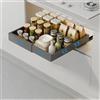 JOUING Cassetto Telescopico Estensibile Organizzatore Estraibile per Armadietti Acciaio al Carbonio Organizzatori Sotto il Lavello con Pellicola Adesiva da Cucina, Dispensa, Bagno (Grigio, 1pezzo)