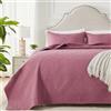 Qucover Copriletto Matrimoniale, Copriletto 260 x 280 cm, Copriletto Trapuntato Matrimoniale in 100% Microfibra, con 2 Federe 50x75cm, Coperta Divano Giorno, Copriletto letto Multiuso(Rosso)