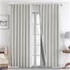 Joydeco 100% Tende Oscuranti per Interni 2 Pezzi L 140 x A 220 CM, Lino Tende Termiche con Passanti Nascosti per Soggiorno Moderne Cameretta Bambini Camera da Letto Blackout Curtains, Grigio Bianco