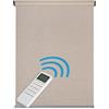 STORESDECO Tende a rullo per interni Oscuranti motorizzate tenda motorizzata Blackout elettrica in tessuto Isolamento termico con betteria e telecomando per finestre STORESDECO Lino Premium 120x250 cm