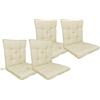 IlGruppone Set Cuscini Sedia Con Schienale Imbottiti Con Laccetti Banda Elastica Per Fissaggio Prodotto Italiano Sedie Poltrone Sdraio Reclinabili Cucina Giardino 40 x 80 Cm - Panna - 4 Pezzi