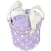 HOME ZEN HOUSEHOLD LINEN set 4 lavette asciugamani bagno 30x30 da bagno per neonato viso con cestino (tribale viola)
