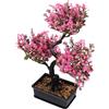 AOKWAWALIY Pianta in Vaso Artificiale Piccoli Vasi Per Piante in Plastica Finto Bonsai in Vaso Albero Artificiale Mini Ornamenti Impianti Fiori Artificiali Rossi Seta Rosa Autunno Opera Cedro