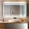 STYLE GLASS Specchio bagno SIVIGLIA 120x70cm, 4000k, Specchio Retroilluminato Bagno Specchi da Parete Cornice Interna LED
