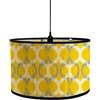 Morbuy Paralume a Tamburo in Bambù Moderno Stampa Geometrica Paralume Sostituibile per E27 Lampada da Tavolo, Lampada da Terra, Lampadario, Lampada Accessorio, Decorazioni Casa (Grigio Giallo)