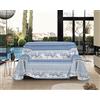 Il Gruppone Passione Casa Telo Arredo Made in Italy in Cotone Grandfoulard Copritutto Copridivano Copriletto-Teli Sofà Arredatutto-Drappeggio-Arazzo-Copridivano Grand Foulard Letto - Singolo - Polare Blu