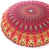 Eyes of India - 32 Mandala Pavimento Meditazione Cuscino Seduta Cuscino Copriletto Hippie Rotondo Colorato Decorativo Bohémien Accento Boho Chic Letto per Cane Indiano Fatto a Mano Cover