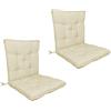 IlGruppone Set Cuscini Sedia Con Schienale Imbottiti Con Laccetti Banda Elastica Per Fissaggio Prodotto Italiano Sedie Poltrone Sdraio Reclinabili Cucina Giardino 40 x 80 Cm - Panna - 2 Pezzi