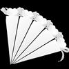 ZOCONE 70 PCS Coni Confetti Matrimonio, Bianco Coni Portariso Matrimonio Cono Portaconfetti Confettata con Nastro Rilievo, Coni Riso Matrimonio Porta Confetti per Matrimonio Battesimo Comunione