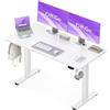OffiGo Scrivania Regolabile in Altezza, 140 cm Scrivania Elettrica, Ergonomica con Funzione di Memoria, Standing Desk, Modern Computer per Casa e Ufficio, Bianco