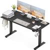 OffiGo Scrivania Regolabile in Altezza, 160 cm desk Elettrica, Scrivania Ergonomica con Funzione di Memoria, Standing Desk, Modern Scrivania Computer per Casa e Ufficio, Nero