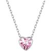 Suplight Collana Donna in Argento 925 Punto Luce Collana a Forma Cuore con Pietra Portafortuna Tormalina Ottobre Confezione Regalo per Donna Natale Compleanno