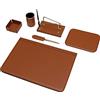 Maruse Set da Scrivania 6 Pezzi - 100% Pelle Pieno Fiore - Fatto a Mano in Italia da Esperti Artigiani - Elegante e Funzionale, ideale per l'Ufficio - Cognac