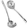 OUKENS Schiumarola scanalata, 2 pezzi 30cm Cucchiaio scanalato Colino da cucina in acciaio inossidabile Ergonomico, colino per cucinare e friggere, colino per pasta, frittura, cucina
