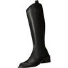 Generic Stivali lunghi da donna con chiusura lampo, stivali da cowboy, stivali alti in pelle, Nero , 38
