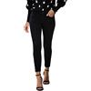 LAEMILIA Jeans da donna elasticizzati Skinny Slim Fit Jeans con vita bassa in denim blu nero Nero 36