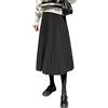 Artykey Gonna Lunga Donna Vintage Elegante Vita Alta Lana Inverno Midi Gonna Plissettata Vita Elastica Svasata A-Line Gonne Casuale Festa Black XL