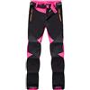 LaoZan Unisex Pantaloni da Trekking all'Aperto Impermeabile Softshell Escursionismo Caldo Pantaloni in Pile Sintetico Foderato (Rose(Donna), Asia S)