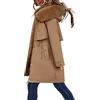 Generico Giacca Donna con Cappuccio Cappotto Lungo Caldo Invernale Parka Trapuntato con Pelliccia Giubbotto Slim Fit Felpe con Zip Casual Manica Lung Cappotto Donna Lana Pelliccia Donna Elegante