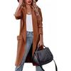 TANMESSO Cardigan lungo da donna 2025 autunno maglione casual oversize lavorato a maglia aperto sul davanti giacca cappotto abiti alla moda, Cammello, S