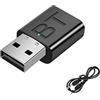 Josenidny Bluetooth 5.0 Trasmettitore Ricevitore Mini 3.5MM AUX Audio Adattatore Wireless Indicatore LED 2 in 1 Kit Auto Adattatore USB