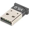 DIGITUS Adattatore USB Bluetooth 5.0, Per PC e laptop, Oltre 3 connessioni simultanee, Bluetooth Low Energy (BLE), Portata fino a 20 m, Compatibile con le versioni precedenti, Bluetooth Stick