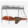 MEUBLE COSY Letto a Castello 3 Posti Letti per Camerette Adulti e Bambini 90 e 140 x 190 cm con Rete a Doghe di Ferro in Metallo, Grigio