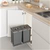 Menage Confort - Pattumiera rimovibile per armadio da cucina larghezza esterna min 400 mm, capacità 24/24 litri