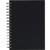 Honsell Quaderno con Rilegatura a Spirale e Copertina Rigida Nera, DIN A5 Verticale, 100 Fogli, 110 g/m², Carta a Cartuccia Pura, Gomma, Senza acidi e Resistente all'invecchiamento, Nero e Bianco