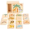 small foot Memory Safari, in legno, con motivi di animali in colori di tendenza, con 28 carte, dai 3 anni, 11696