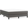 AUVYI Letto a molle imbottita, letto, letti, telaio letto, camera da letto 140x200 cm, grigio telaio letto in ecopelle