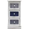 Rebecca Mobili Comodino salvaspazio, cassettiera 3 cassetti, legno, bianco grigio blu, design vintage, per arredo casa camera da letto salotto - Misure: 59,5 x 30 x 25 cm (HxLxP) - Art. RE6081