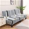 Hiseng Copridivano Senza Braccioli 3 Posti Elasticizzato Fodere Coperture Divano Letto Pieghevole Clic Clac Universale Lavabile Rimovibile Anti Scivolo Copri (190-225cm,Grigio-Nero)