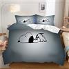 Ste-X Set Biancheria da Letto 100% Morbida Confortevole Microfibra Fantasia Animali - 1 Copripiumino + 2 Federe 80 X 80 Cerniera Rosa Grigio (150x200cm,Snoopy)