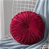 Bprtcra Cuscino rotondo in velluto, realizzato a mano, con pieghe a forma di zucca, per divano, sedia, letto, auto, colore grigio chiaro (Rosso)