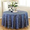 Lukery Tovaglia Rotonda Lavabile, Tovaglia Antimacchia, Stampa Floreale Vintage Tovaglia, Durevole Tovaglie per Protezione Tavolo, per Casa, Ristorante (Blu Navy,Diametro 240cm)