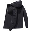Generisch Giacca softshell da uomo, colore nero, calda, antivento, leggera, antivento, per attività all'aria aperta, con cappuccio, tinta unita, a maniche lunghe, con cappuccio, per il tempo libero, Nero , 5XL